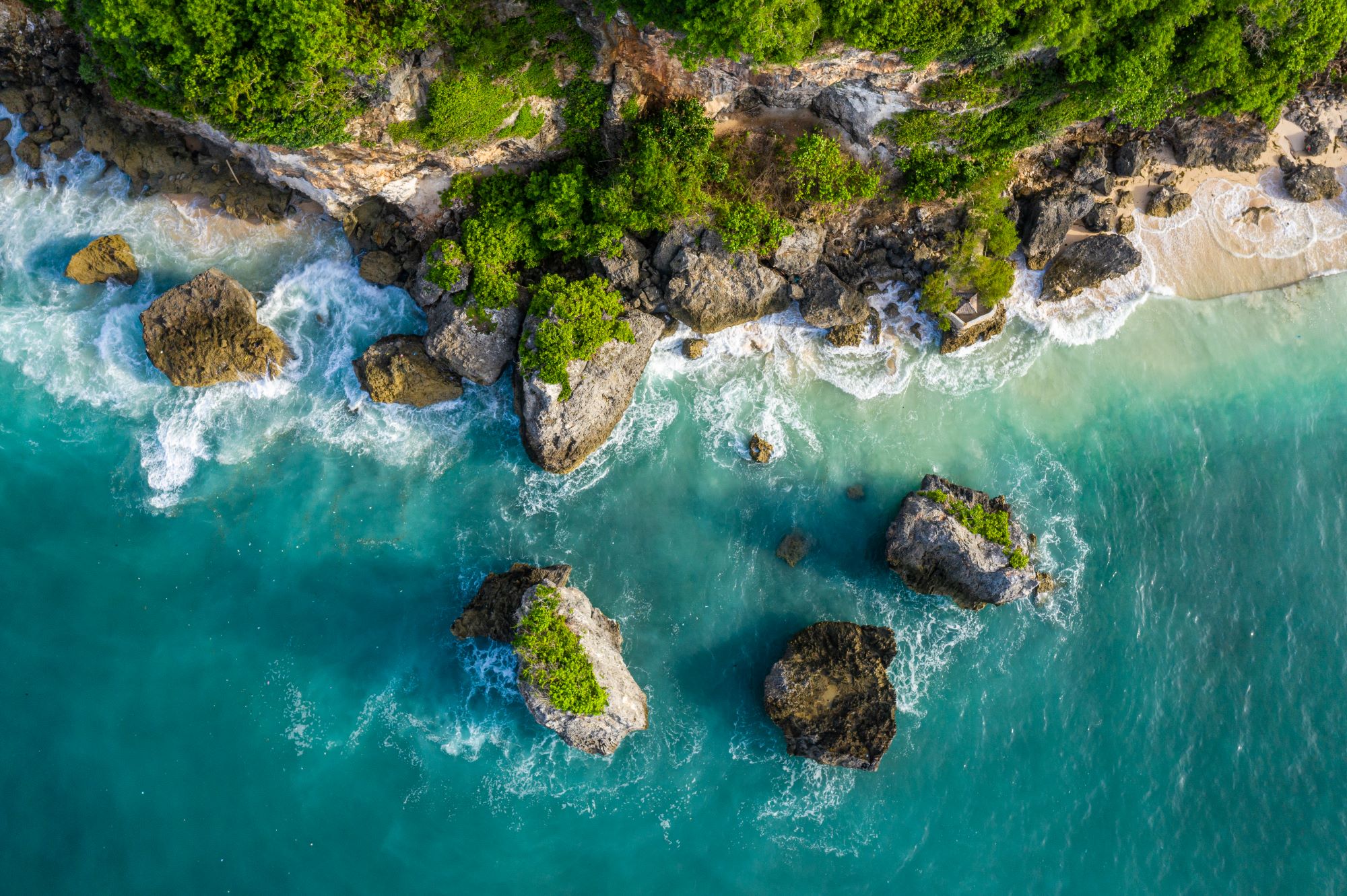 Aerial of ocean coast