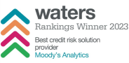 Waters Rankings Winner 2023: Best credit risk solution provider: Moody's Analytics